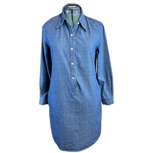 Kate Spade Saturday Blue Denim Shirt Dress Sz S Long Sleeve *READ Small Flaw